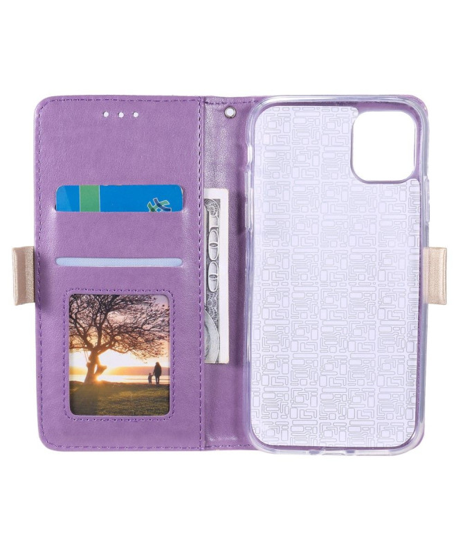 Housse Samsung Galaxy A22 5G Dentelle Fleur Effet Cuir