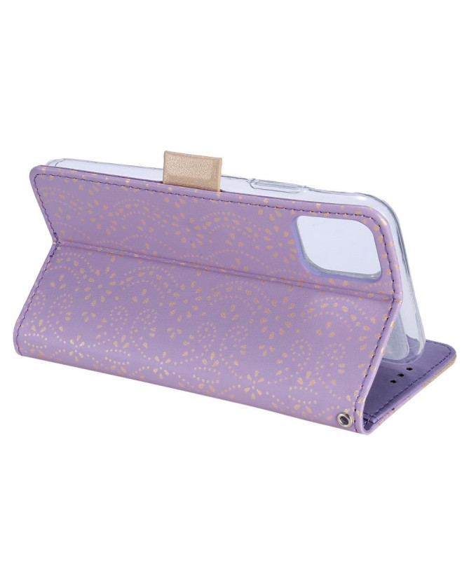 Housse Samsung Galaxy A22 5G Dentelle Fleur Effet Cuir