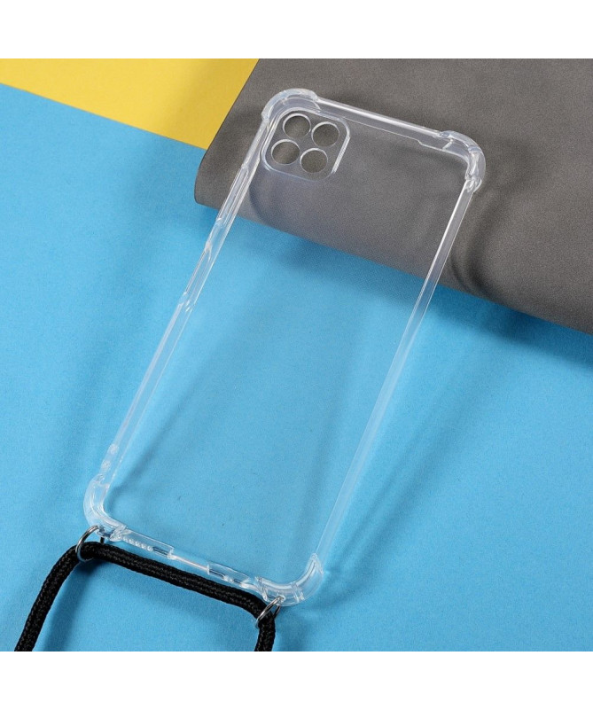 Coque Samsung Galaxy A22 5G transparent avec cordon