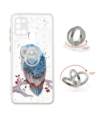 Coque Samsung Galaxy A21s hibou perché avec anneau