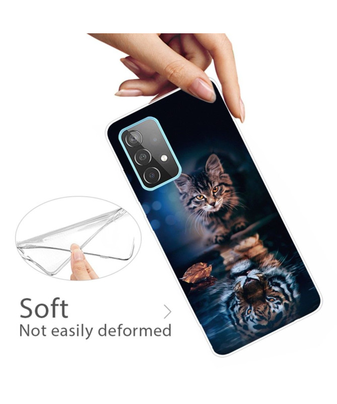 Coque Samsung Galaxy A52, A52 5G et A52s 5G Chat reflet