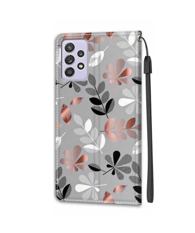 Housse Samsung Galaxy A52s 5G, A52 5G et A52 4G Illustration feuilles sauvages