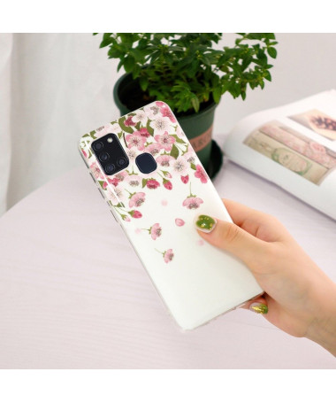 Coque Samsung Galaxy A21s Fluorescente Fleurs