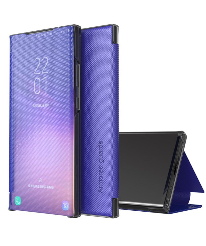 Flip cover Samsung Galaxy A21s Fibre de carbone