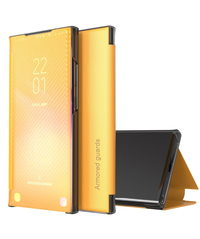 Flip cover Samsung Galaxy A21s Fibre de carbone