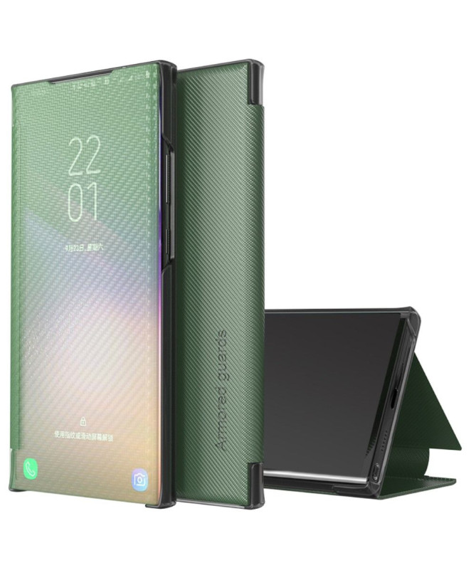 Flip cover Samsung Galaxy A21s Fibre de carbone