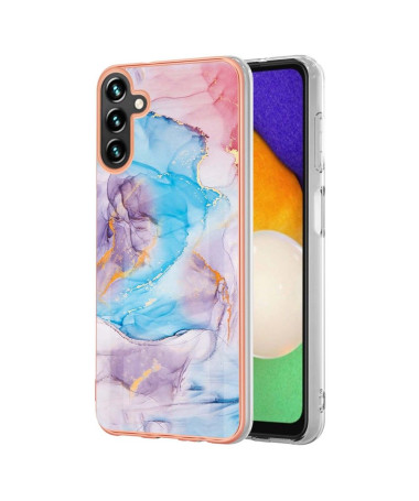 Coque Samsung Galaxy A13 5G / 04s marbre coloré bleu