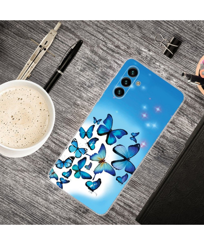 Coque Samsung Galaxy A13 5G / 04s Papillons Bleus