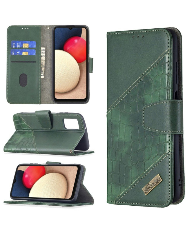 Housse Samsung Galaxy A03s Effet Cuir Aspect Croco