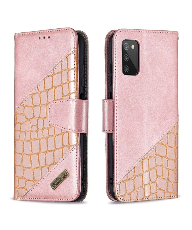 Housse Samsung Galaxy A03s Effet Cuir Aspect Croco
