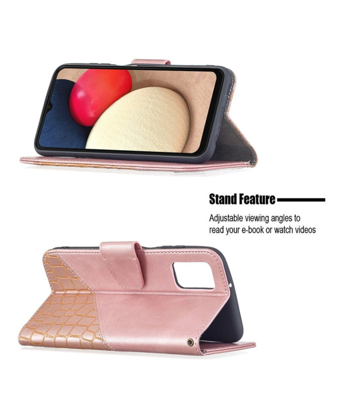 Housse Samsung Galaxy A03s Effet Cuir Aspect Croco