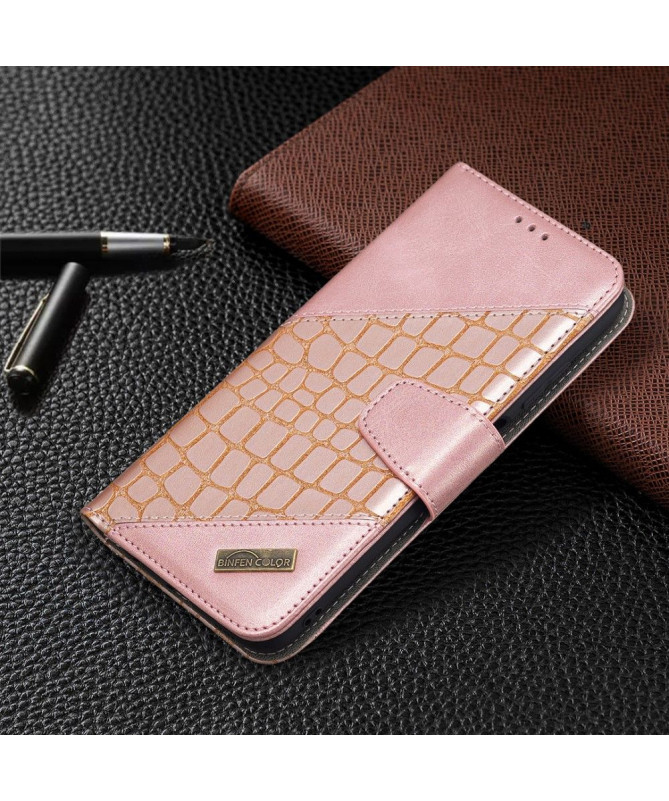 Housse Samsung Galaxy A03s Effet Cuir Aspect Croco