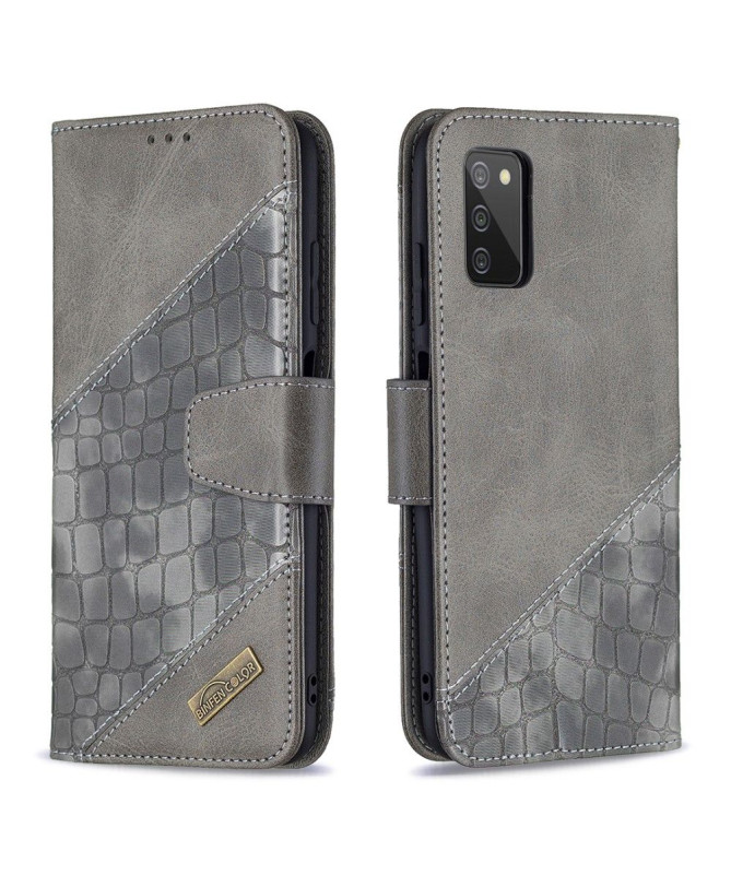 Housse Samsung Galaxy A03s Effet Cuir Aspect Croco