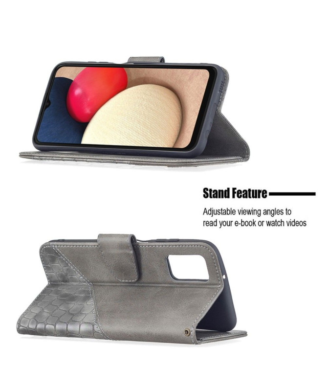 Housse Samsung Galaxy A03s Effet Cuir Aspect Croco