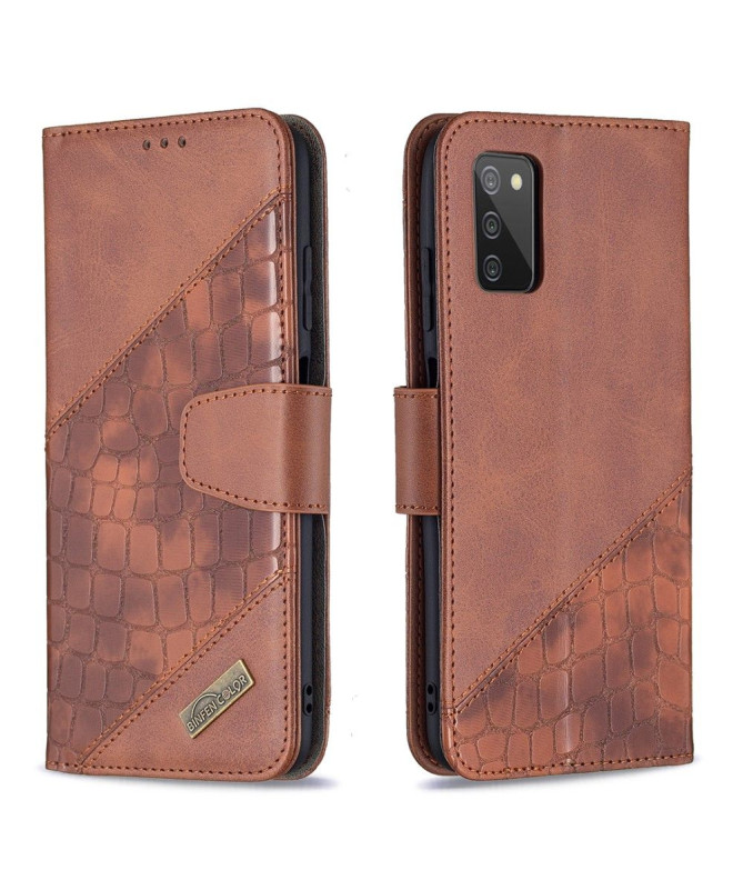 Housse Samsung Galaxy A03s Effet Cuir Aspect Croco