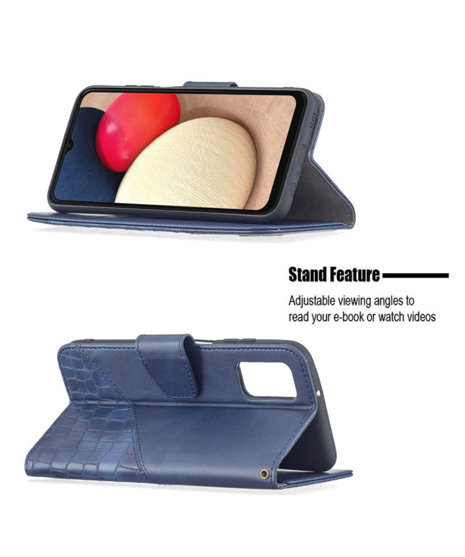 Housse Samsung Galaxy A03s Effet Cuir Aspect Croco