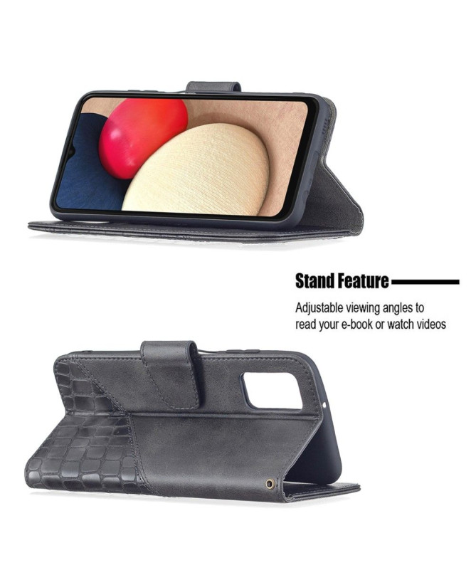 Housse Samsung Galaxy A03s Effet Cuir Aspect Croco