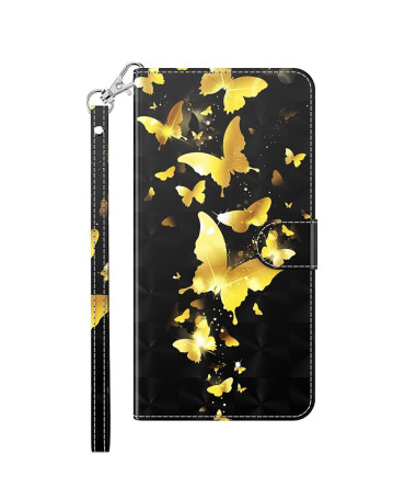 Housse Samsung Galaxy A03s illustration papillons dorés