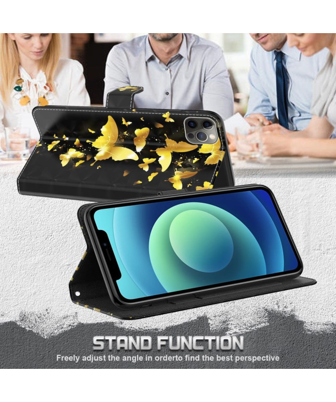 Housse Samsung Galaxy A03s illustration papillons dorés