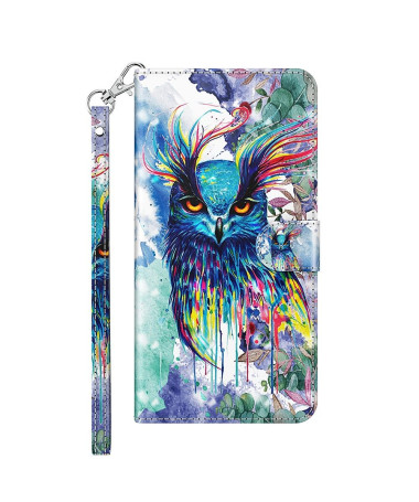 Housse Samsung Galaxy A03s hibou aquarelle