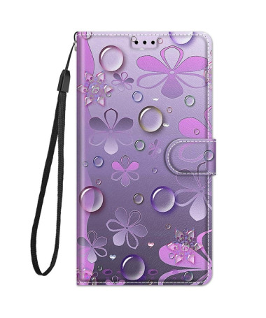 Housse Samsung Galaxy A03s Illustration fleurs violettes