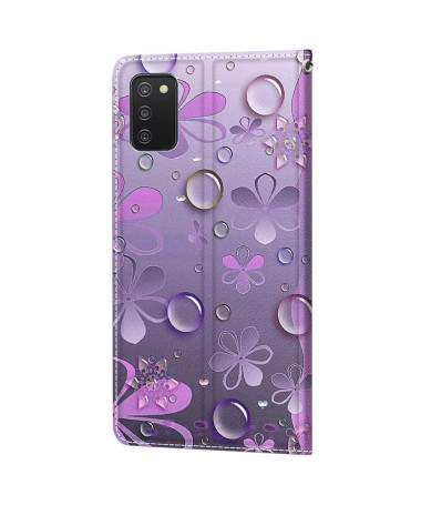 Housse Samsung Galaxy A03s Illustration fleurs violettes