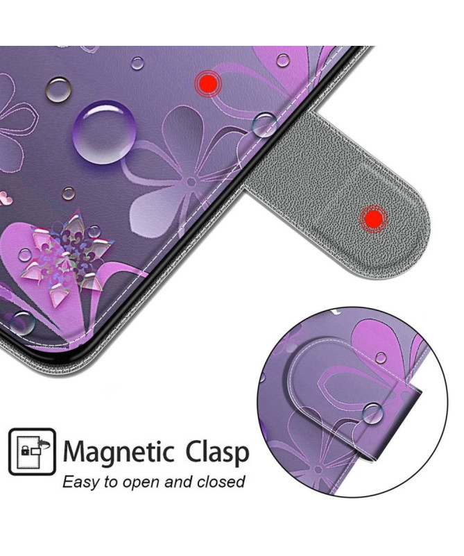 Housse Samsung Galaxy A03s Illustration fleurs violettes