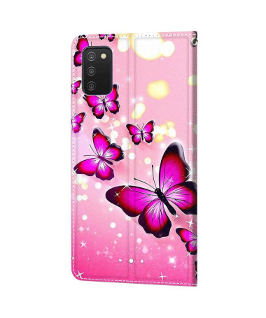 Housse Samsung Galaxy A03s Papillons roses