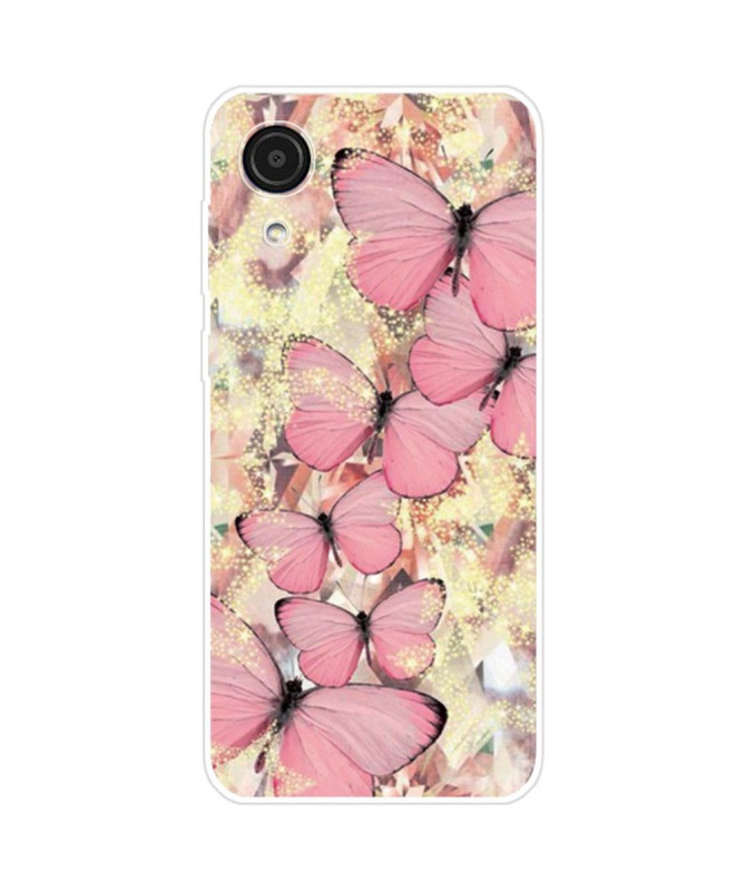 Coque Samsung Galaxy A03 Core Papillons Roses