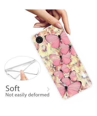 Coque Samsung Galaxy A03 Core Papillons Roses