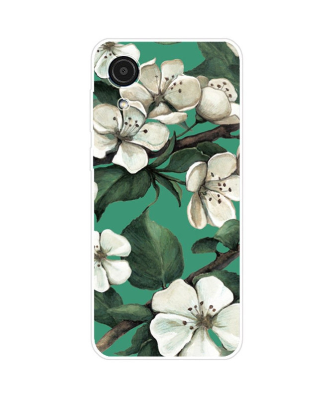 Coque Samsung Galaxy A03 Core fleurs blanches