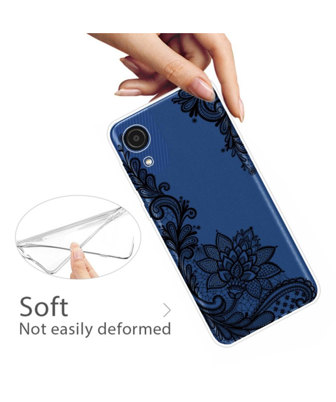 Coque Samsung Galaxy A03 Core fleur dentelle