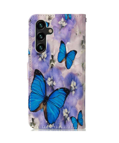 Housse Samsung Galaxy A13 5G / 04s Papillons Bleus et Fleurs