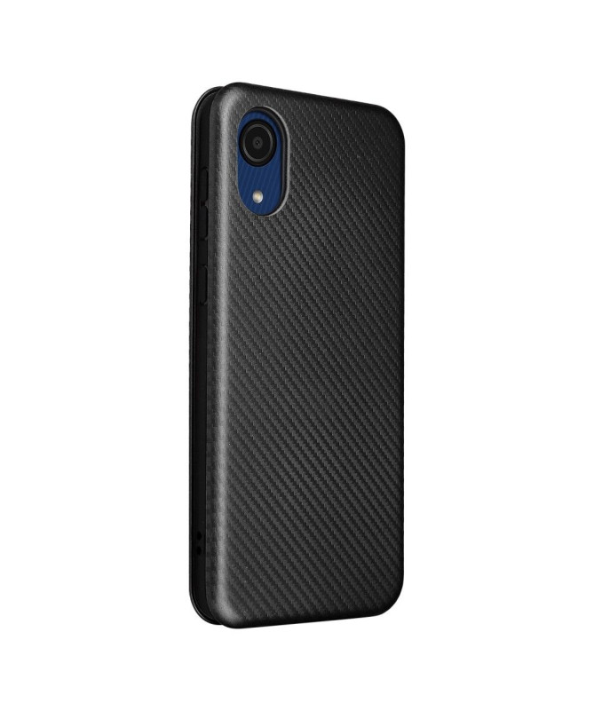 Housse Samsung Galaxy A03 Core simili cuir fibre de carbone