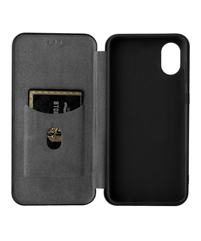 Housse Samsung Galaxy A03 Core simili cuir fibre de carbone