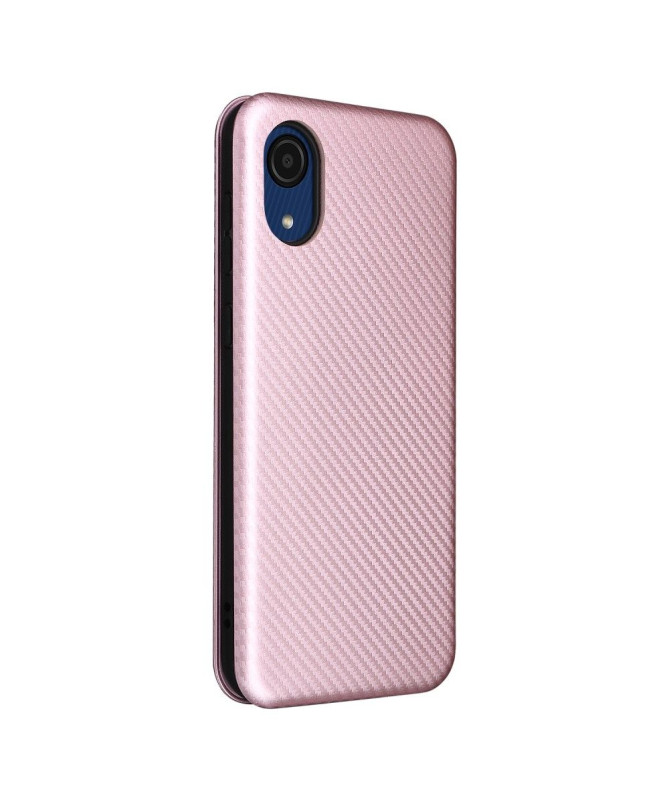 Housse Samsung Galaxy A03 Core simili cuir fibre de carbone