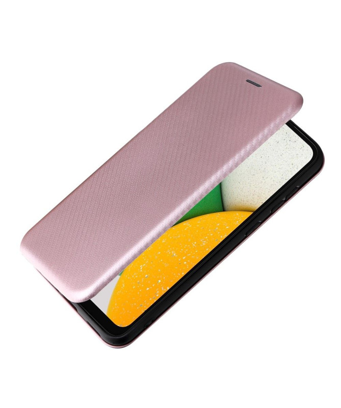 Housse Samsung Galaxy A03 Core simili cuir fibre de carbone