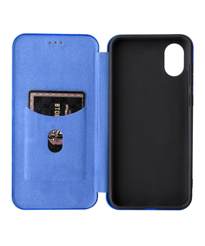 Housse Samsung Galaxy A03 Core simili cuir fibre de carbone