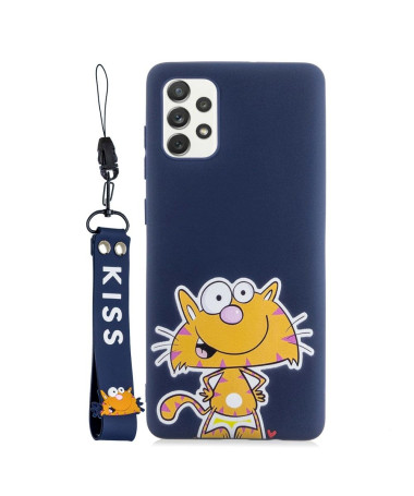 Coque Samsung Galaxy A33 5G Chat Cartoon à Lanière