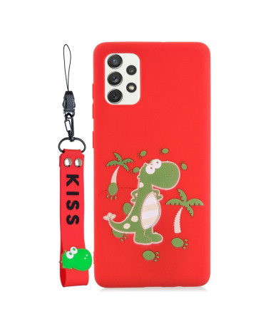 Coque Samsung Galaxy A33 5G illustration dinosaure à lanière