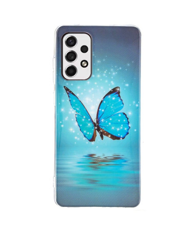 Coque Samsung Galaxy A33 5G Luminous papillon bleu