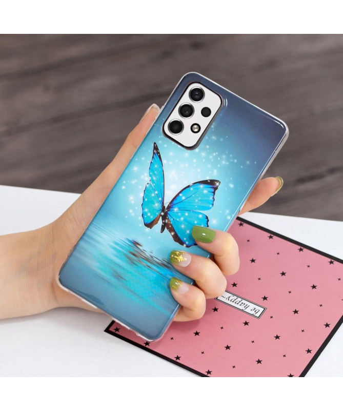 Coque Samsung Galaxy A33 5G Luminous papillon bleu