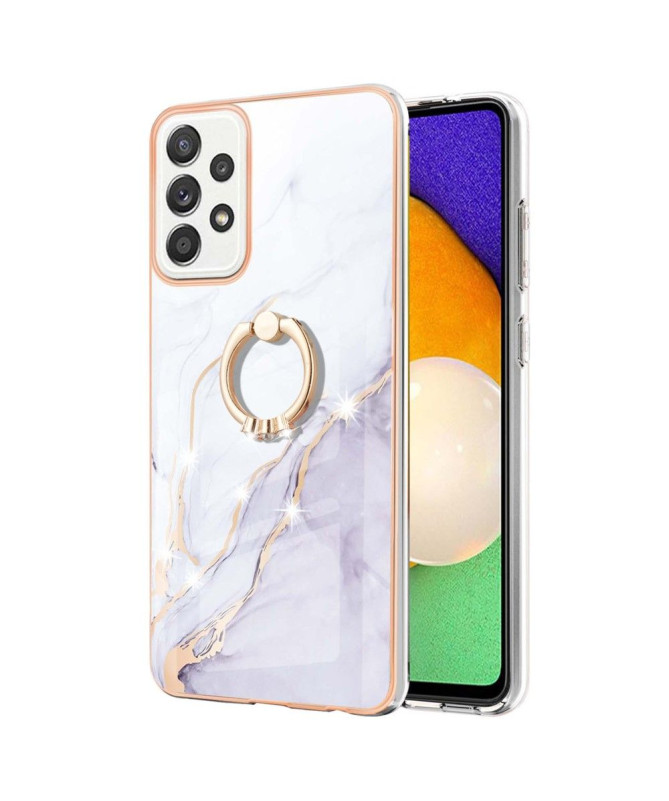 Coque Samsung Galaxy A52s 5G, A52 5G et A52 4G Marbre avec bague fonction support