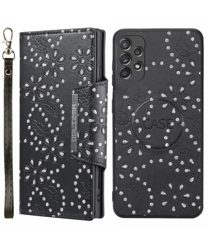 Coque et housse Samsung Galaxy A32 4G fleurs diamants