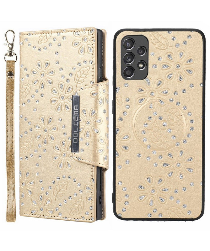 Coque et housse Samsung Galaxy A32 4G fleurs diamants