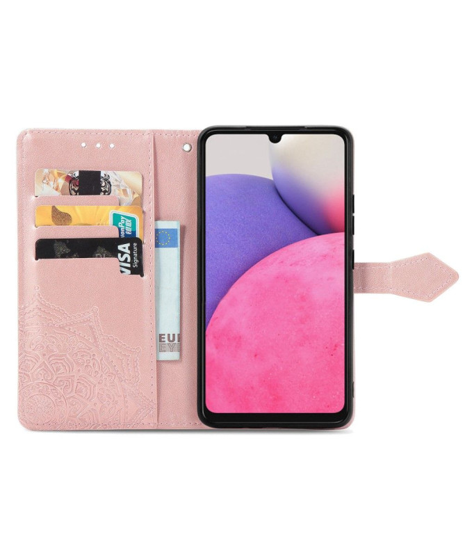 Housse Samsung Galaxy A33 5G Mandala relief en simili cuir