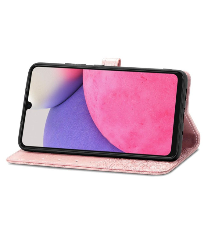 Housse Samsung Galaxy A33 5G Mandala relief en simili cuir