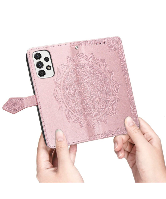 Housse Samsung Galaxy A33 5G Mandala relief en simili cuir