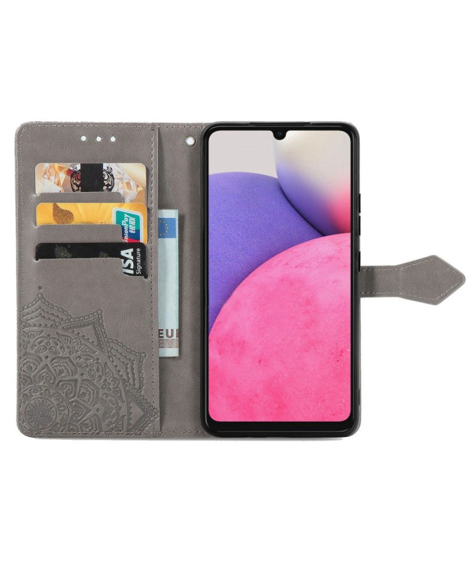 Housse Samsung Galaxy A33 5G Mandala relief en simili cuir