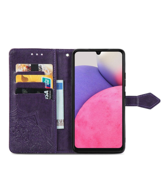 Housse Samsung Galaxy A33 5G Mandala relief en simili cuir